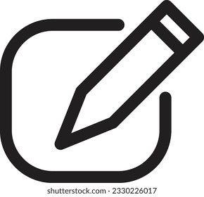 icon for social media . button for mobile. writing, post and comment symbol. design with rounded edges. black stylish symbol. button for software, social media, programs, apps.