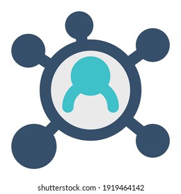 icon social seo using flat style and blue color dominate
