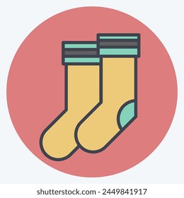 Icon Sock. related to Football symbol. color mate style. simple design illustration