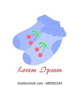 icon socks blue for a boy. Cute vivid illustration