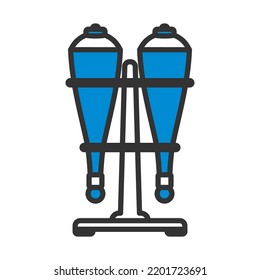 Icon Of Soda Siphon Equipment. Editable Bold Outline With Color Fill Design. Vector Illustration.