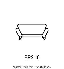 icon sofa furniture home living editable stroke eps 10