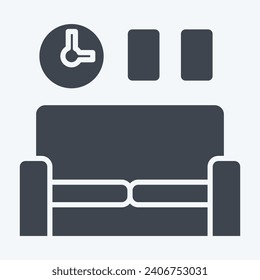 Icon Sofa. related to Home Decoration symbol. glyph style. simple design editable. simple illustration