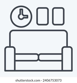Icon Sofa. related to Home Decoration symbol. line style. simple design editable. simple illustration