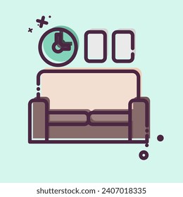 Icon Sofa. related to Home Decoration symbol. MBE style. simple design editable. simple illustration
