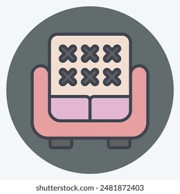 Icon Sofa. related to Office symbol. color mate style. simple design illustration