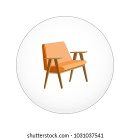 Icon of the sofa. Silhouette in a circle. Isolated Vector Illustration
