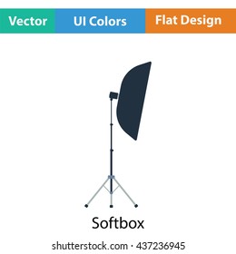 Icon of softbox light. Flat color design. Vector illustration.