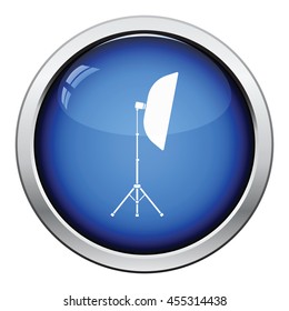 Icon of softbox light. Glossy button design. Vector illustration.