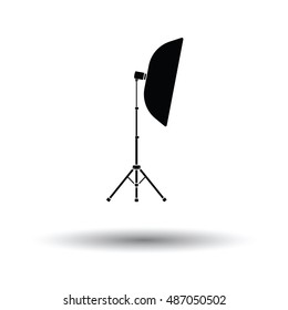 Icon of softbox light. White background with shadow design. Vector illustration.