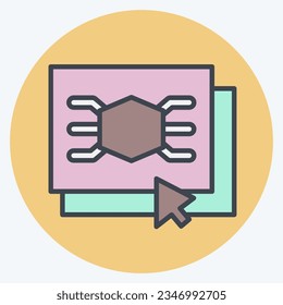 Icon Software. related to 3D Visualization symbol. color mate style. simple design editable. simple illustration