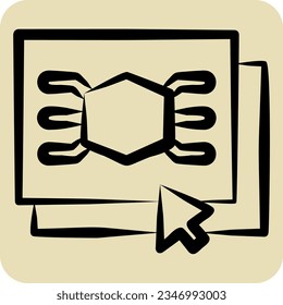 Icon Software. related to 3D Visualization symbol. hand drawn style. simple design editable. simple illustration