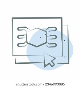 Icon Software. related to 3D Visualization symbol. Color Spot Style. simple design editable. simple illustration