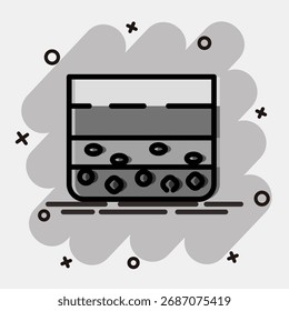 Icon soil layer. Gold mining elements. Icon in comic style.