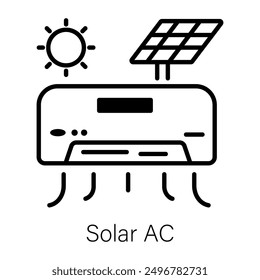 An icon of solar ac in outline style 