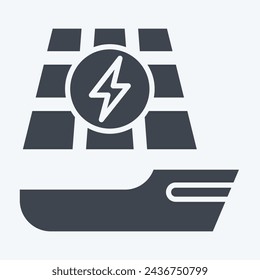 Icon Solar Boat. related to Solar Panel symbol. glyph style. simple design illustration.