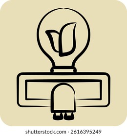 Icon Solar Energy. related to Save the World symbol. hand drawn style. editable
