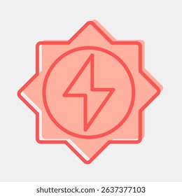 Icon solar energy. Renewable energy elements. Icon in two tone style.