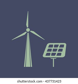 Icon of Solar Panel. Eps-10.