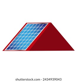Icon solar panel. Renewable energy symbol. Green technology efficiency. Vector illustration. EPS 10.