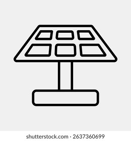 Icon solar panel. Renewable energy elements. Icon in line style.