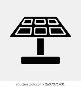 Icon solar panel. Renewable energy elements. Icon in glyph style.