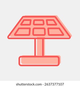 Icon solar panel. Renewable energy elements. Icon in two tone style.