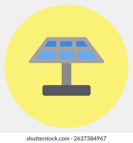 Icon solar panel. Renewable energy elements. Icon in color mate style.