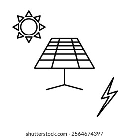 Icon Solar panels convert the sun's heat into electricity, a renewable energy.