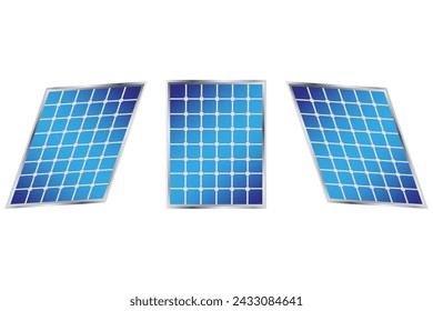Icon solar panels. Renewable energy array. Sustainable power generation. Vector illustration. EPS 10.
