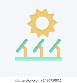 Icon Solar Plant. related to Solar Panel symbol. flat style. simple design illustration.