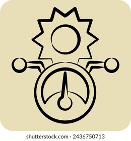 Icon Solar Power Meter. related to Solar Panel symbol. hand drawn style. simple design illustration.