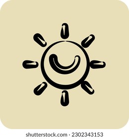 Icon Solar Power. suitable for Ecology symbol. hand drawn style. simple design editable. design template