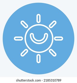 Icon Solar Power. suitable for education symbol. blue eyes style. simple design editable. design template vector. simple illustration