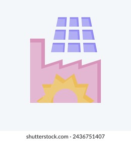 Icon Solar Powered Factory. related to Solar Panel symbol. flat style. simple design illustration.
