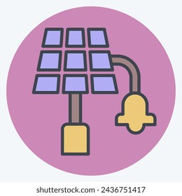 Icon Solar Street Light. related to Solar Panel symbol. color mate style. simple design illustration.