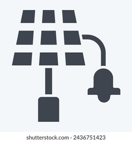 Icon Solar Street Light. related to Solar Panel symbol. glyph style. simple design illustration.