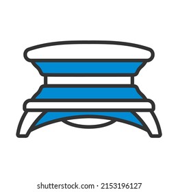 Symbol des Solariums. Bearbeitbare, fette Rahmenlinie mit Farbfülldesign. Vektorgrafik.