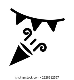 Icon Solid about Party, birthday, celebration, gift, congratulation, happy and much more. editable file, Glyph icon style