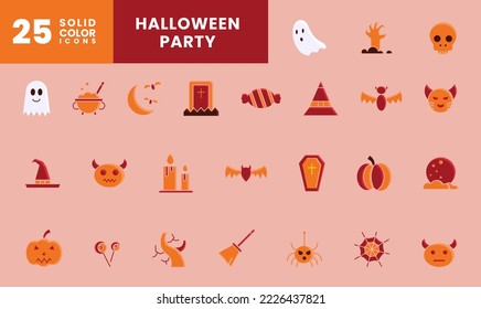 Icon Solid colorful Pack about Halloween, ghost, monster, pumpkin, skull, scary and more Color solid style, illustration style. easy to use and editable color.