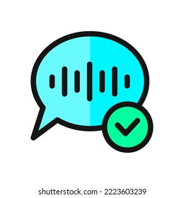 icon Solid line color face id, fingerprint, verified, retina scanner, voice verify, lock, identification, security, secure, protection, gadget, technology. editable color, outline flat icon style.