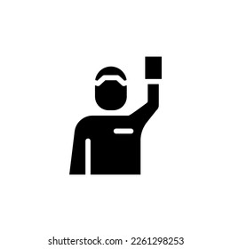 Icon Solid soccer, football, football equipment, soccer foul, soccer player. Glyph or Solid icon editable file.