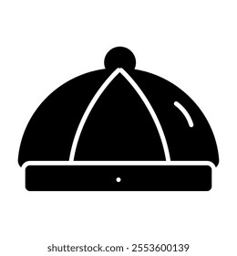 Icon solid vector. The Chinese hat icon typically represents a traditional conical hat, often associated with Chinese culture. Its simple design symbolizes heritage, tradition, and cultural identity.