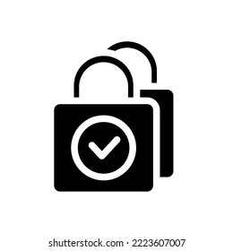 icon solid verified, verification, identification card, verify user, human verify, password verify. editable color, solid or glyph icon style.