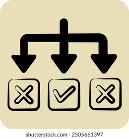 Icon Solving. related to Choice symbol. hand drawn style. simple illustration