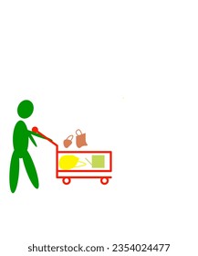 icon someone pushing a shopping cart