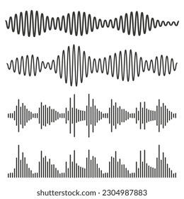 Icon with sound waves set for medical design. Design element. Wave logo. Vector illustration.