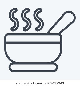 Icon Soup Bowl. related to Breakfast symbol. line style. simple illustration