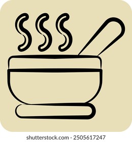 Icon Soup Bowl. related to Breakfast symbol. hand drawn style. simple illustration