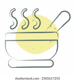 Icon Soup Bowl. related to Breakfast symbol. Color Spot Style. simple illustration